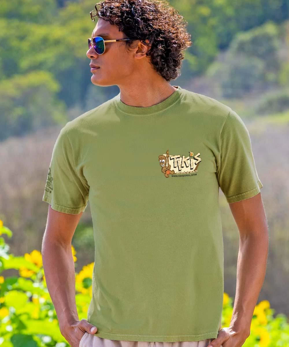 Volkswagen Tikis Grill & Bar Surf Van - Hemp Dyed Short Sleeve Crewneck T-Shirt 4 Volkswagen Tikis Grill & Bar Surf Van - Hemp Dyed Short Sleeve Crewneck T-Shirt - Image 2