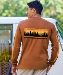 Mountain View Band - Cinnamon Dyed Long Sleeve Crewneck T-Shirt 5 Mountain View Band - Cinnamon Dyed Long Sleeve Crewneck T-Shirt -Freedom Style Shop 967fb6df e214 49c8 8cbb 6ab388a728f3