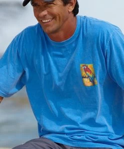 Painted Parrot - Blue Hawaii Dyed Short Sleeve Crewneck T-Shirt 5 Painted Parrot - Blue Hawaii Dyed Short Sleeve Crewneck T-Shirt -Freedom Style Shop 96a95bb3 e8da 4186 bbdb adbec5dfd889