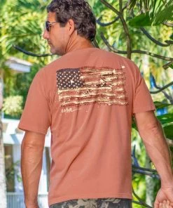 Painted Flag - Chile Dyed Short Sleeve Crewneck T-Shirt