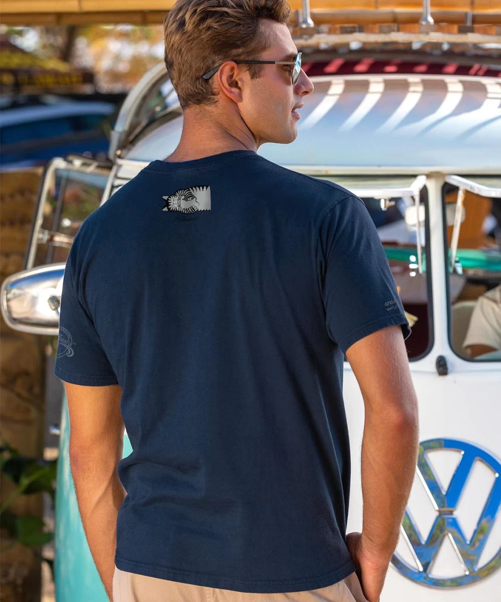 B. Kliban Feed Machine - Navy Short Sleeve Crewneck T-Shirt 4 B. Kliban Feed Machine - Navy Short Sleeve Crewneck T-Shirt - Image 2