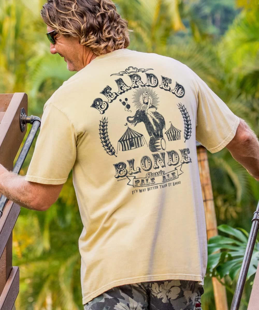 Bearded Blonde Ale - Beer Dyed Short Sleeve Crewneck T-Shirt 3 Bearded Blonde Ale - Beer Dyed Short Sleeve Crewneck T-Shirt