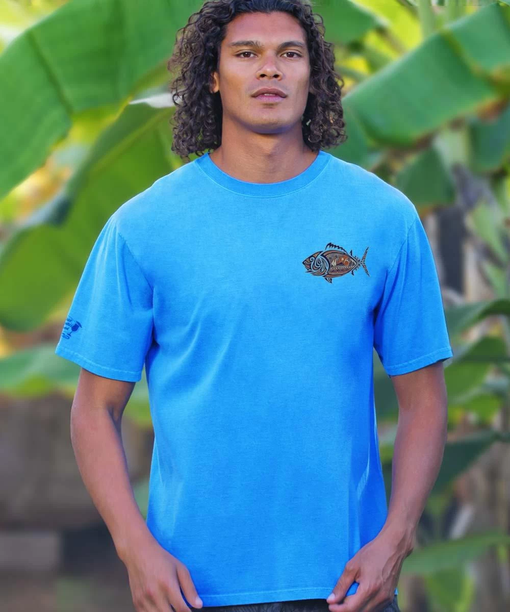 The Hunt - Blue Hawaii Dyed Short Sleeve Crewneck T-Shirt 4 The Hunt - Blue Hawaii Dyed Short Sleeve Crewneck T-Shirt - Image 2