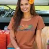 Bird Of Paradise - Cinnamon Dyed Short Sleeve Scoop Neck T-Shirt -Freedom Style Shop ad67badc 65ff 44af 8c0f 025620c53160