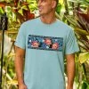 Twilight Floral Band - Cool Blue Short Sleeve Pima T-Shirt 2 Twilight Floral Band - Cool Blue Short Sleeve Pima T-Shirt -Freedom Style Shop adf9a81a 05f8 4057 9e73 b34cb278612e