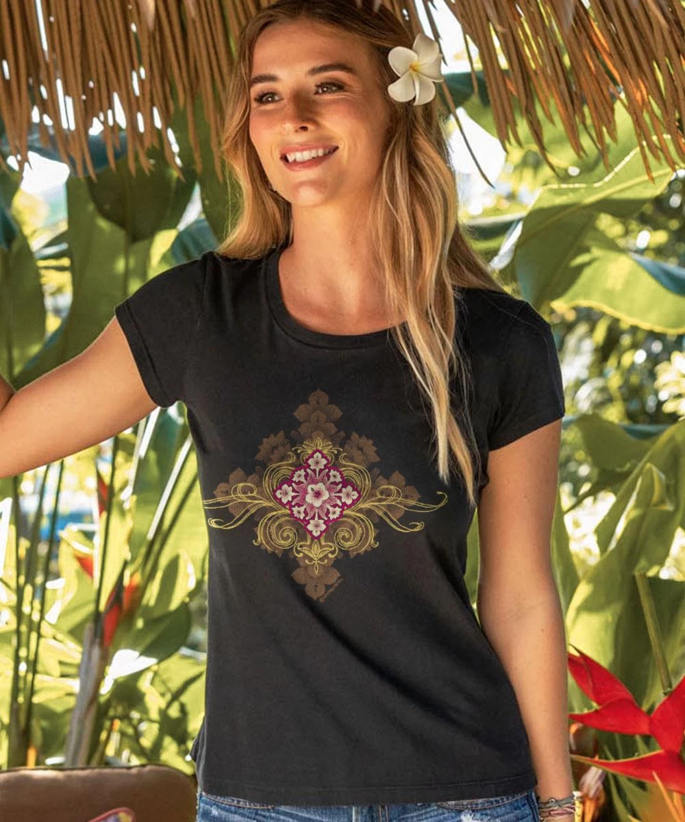 Royal Quilt - Jet Black Short Sleeve Pima T-Shirt 3 Royal Quilt - Jet Black Short Sleeve Pima T-Shirt