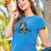 B. Kliban Seashell Cat - Blue Hawaii Dyed Short Sleeve Crewneck T-Shirt -Freedom Style Shop ae76c899 f436 4056 b047 66371eaa7268