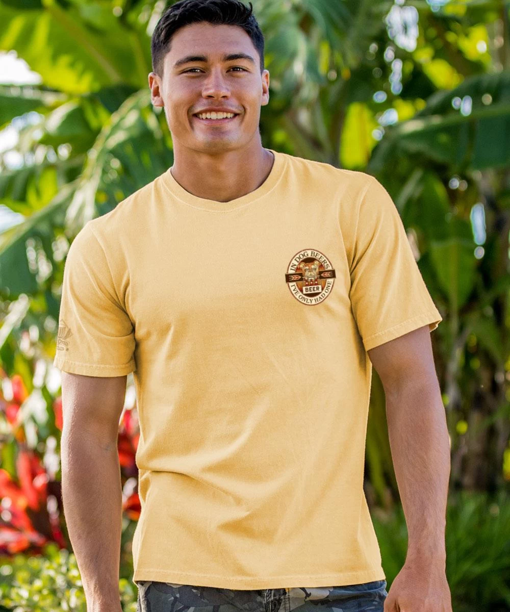 In Dog Beers - Beer Dyed Short Sleeve Crewneck T-Shirt 4 In Dog Beers - Beer Dyed Short Sleeve Crewneck T-Shirt - Image 2