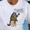 B. Kliban Eat Them Mousies - White Short Sleeve Crewneck T-Shirt