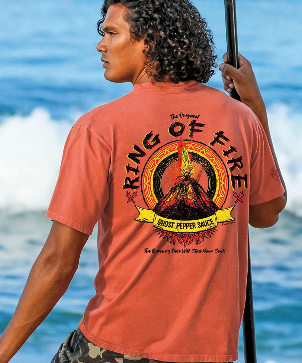 Ring Of Fire Sauce - Chile Dyed Short Sleeve Crewneck T-Shirt 3 Ring Of Fire Sauce - Chile Dyed Short Sleeve Crewneck T-Shirt