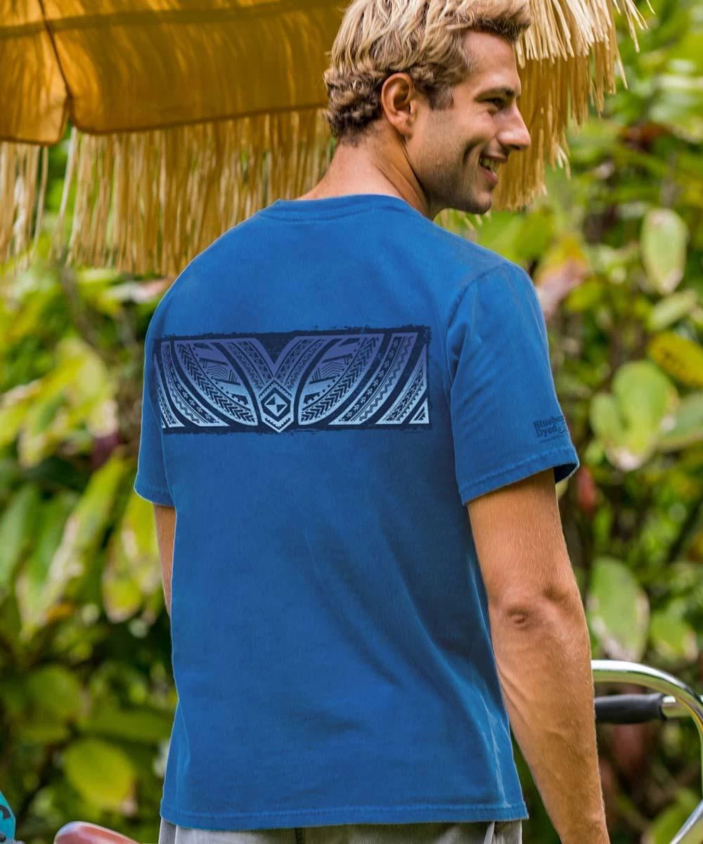 Warrior Tribal Band - Blueberry Dyed Short Sleeve Crewneck T-Shirt 4 Warrior Tribal Band - Blueberry Dyed Short Sleeve Crewneck T-Shirt - Image 2