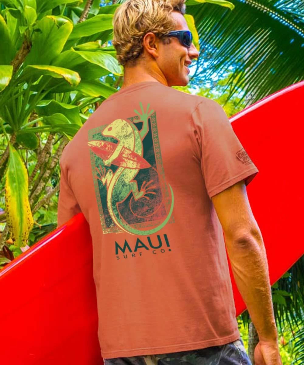 Maui Surf Co. Green Gecko - Chile Dyed Short Sleeve Crewneck T-Shirt 3 Maui Surf Co. Green Gecko - Chile Dyed Short Sleeve Crewneck T-Shirt