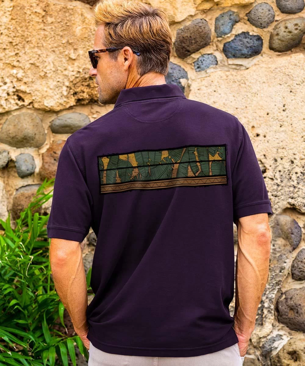 Island Roots Band - Blackberry Dyed Short Sleeve Pique’ Polo Shirt 4 Island Roots Band - Blackberry Dyed Short Sleeve Pique’ Polo Shirt - Image 2