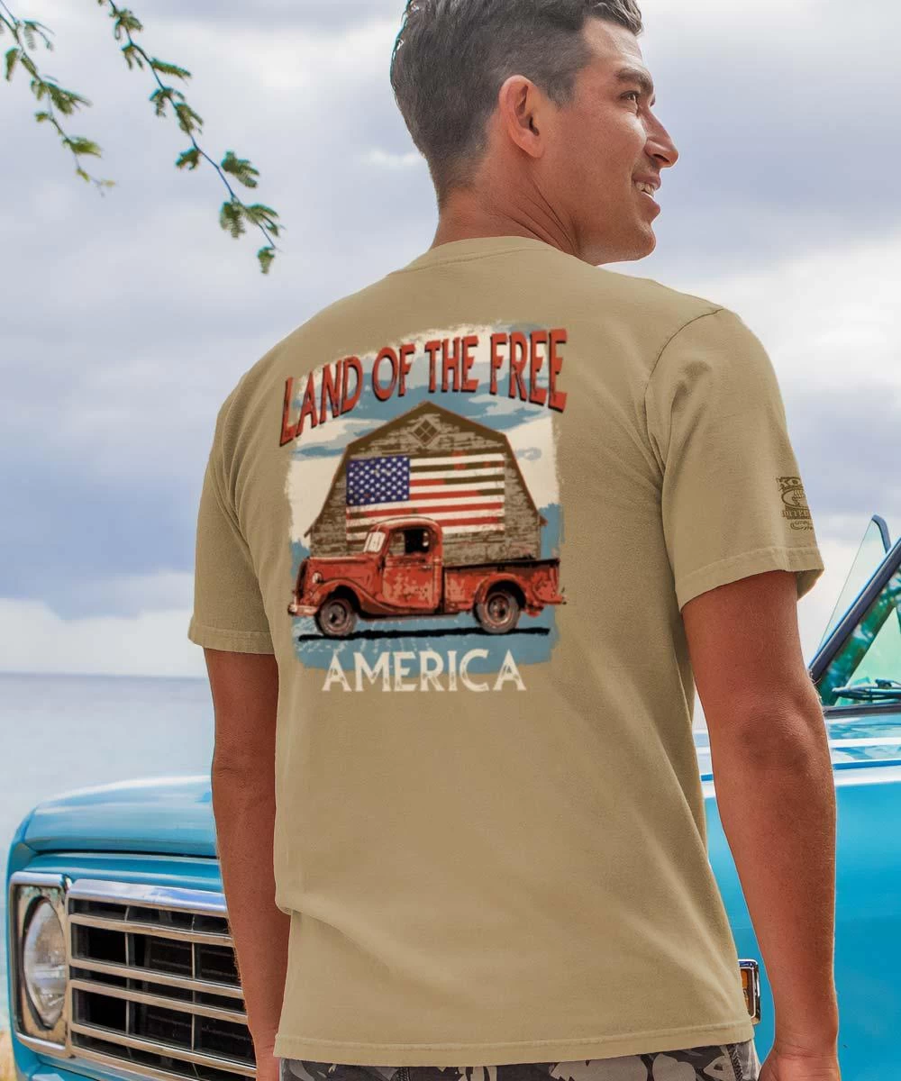 Land Of The Free Vintage - Kona Coffee Dyed Short Sleeve Crewneck T-Shirt 3 Land Of The Free Vintage - Kona Coffee Dyed Short Sleeve Crewneck T-Shirt