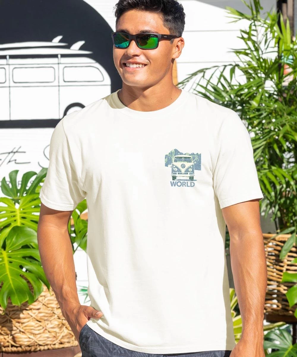 Volkswagen World Traveler - Coconut Dyed Short Sleeve Crewneck T-Shirt 4 Volkswagen World Traveler - Coconut Dyed Short Sleeve Crewneck T-Shirt - Image 2