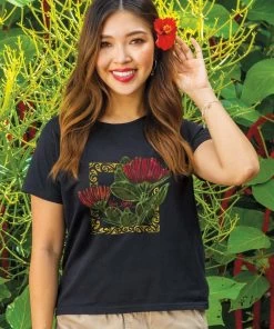 Ohia Lehua - Black Short Sleeve Scoop Neck T-Shirt