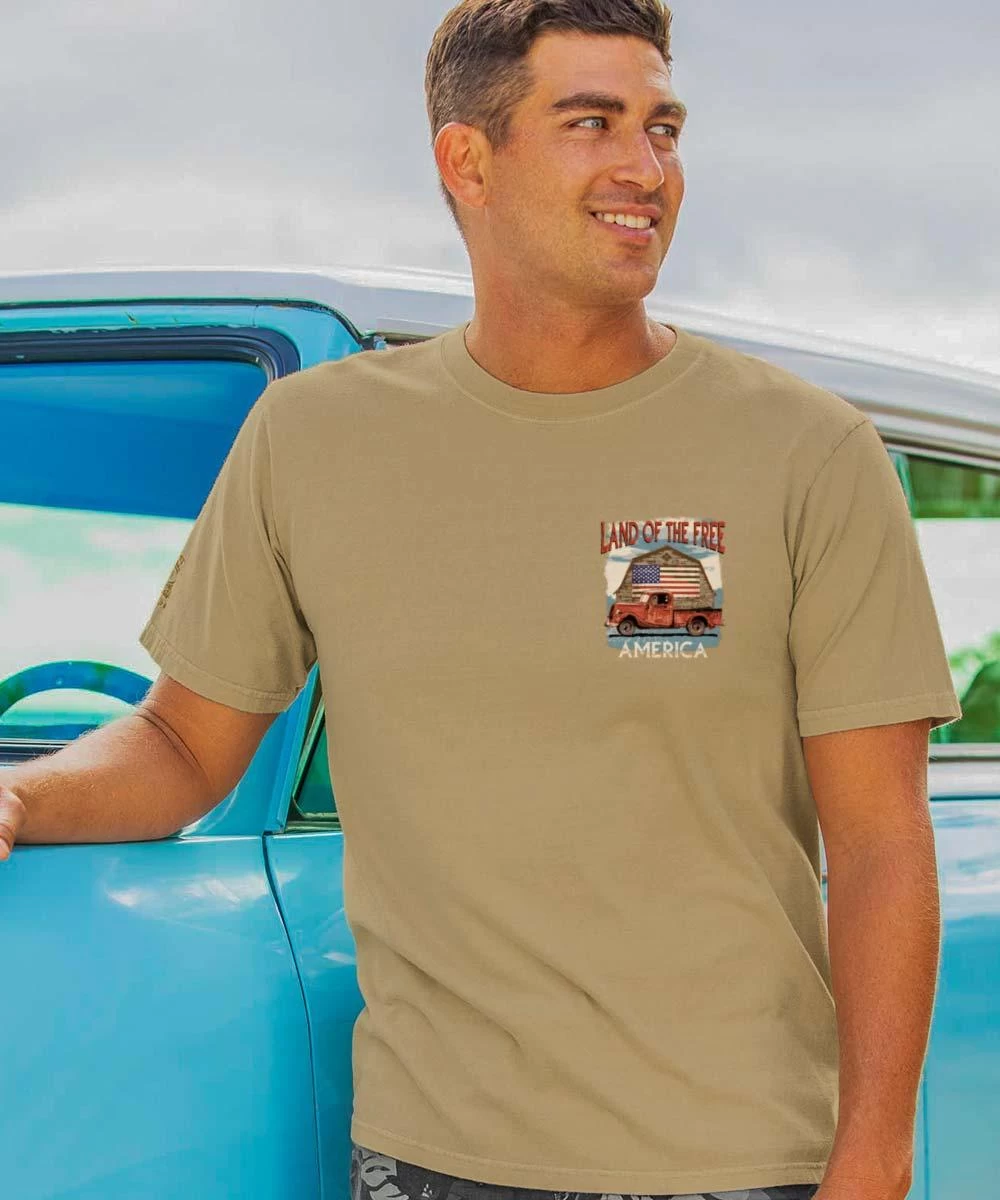 Land Of The Free Vintage - Kona Coffee Dyed Short Sleeve Crewneck T-Shirt 4 Land Of The Free Vintage - Kona Coffee Dyed Short Sleeve Crewneck T-Shirt - Image 2