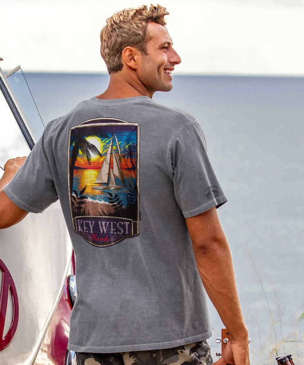 Key West Sunset - Crater Dyed® Short Sleeve Crewneck T-Shirt 3 Key West Sunset - Crater Dyed® Short Sleeve Crewneck T-Shirt