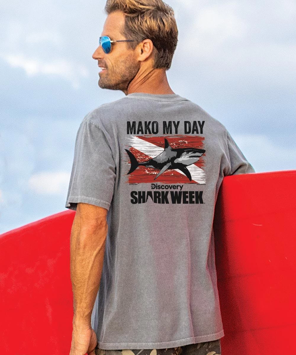 Discovery Channel Mako My Day - Crater Dyed® Short Sleeve Crewneck T-Shirt 3 Discovery Channel Mako My Day - Crater Dyed® Short Sleeve Crewneck T-Shirt