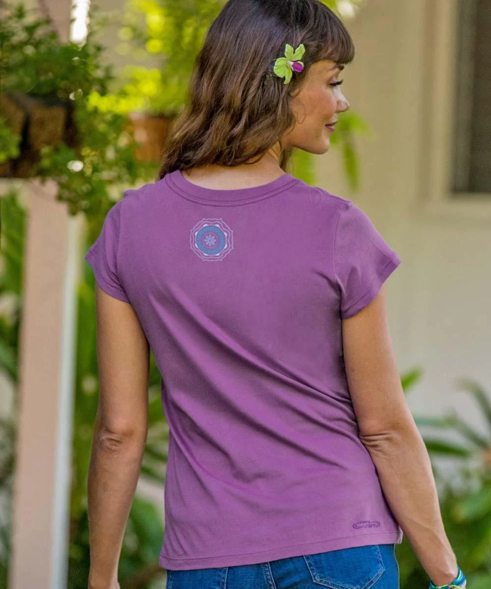 Henna Circle - Violet Short Sleeve Pima T-Shirt 4 Henna Circle - Violet Short Sleeve Pima T-Shirt - Image 2