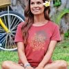 Hennalicious - Paradise Red Dyed Short Sleeve Scoop Neck T-Shirt