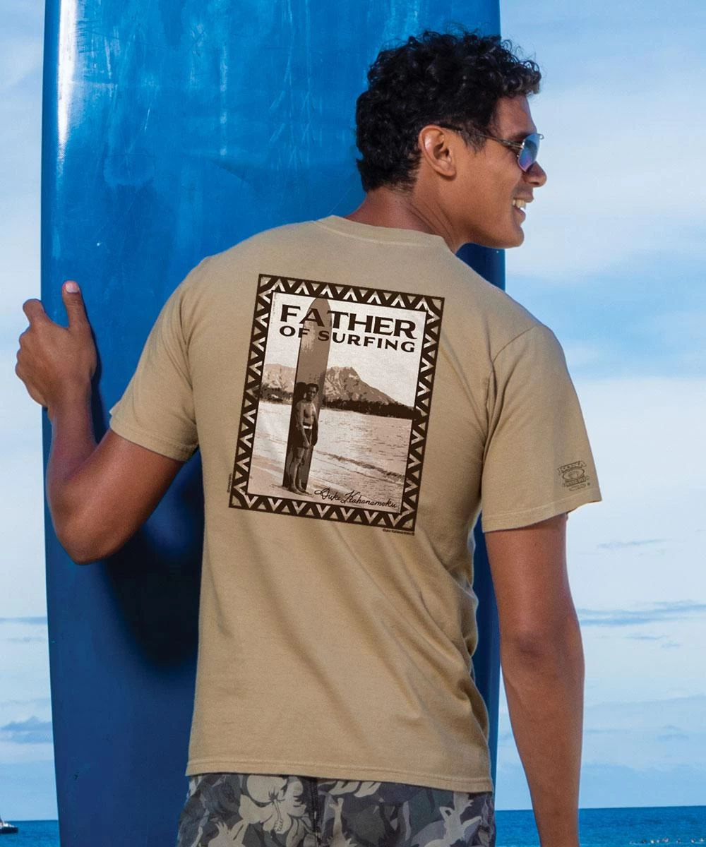 Duke Kahanamoku Father Of Surfing - Kona Coffee Dyed Short Sleeve Crewneck T-Shirt 3 Duke Kahanamoku Father Of Surfing - Kona Coffee Dyed Short Sleeve Crewneck T-Shirt