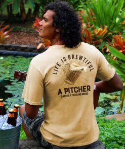 Life Is Brewtiful - Beer Dyed Short Sleeve Crewneck T-Shirt