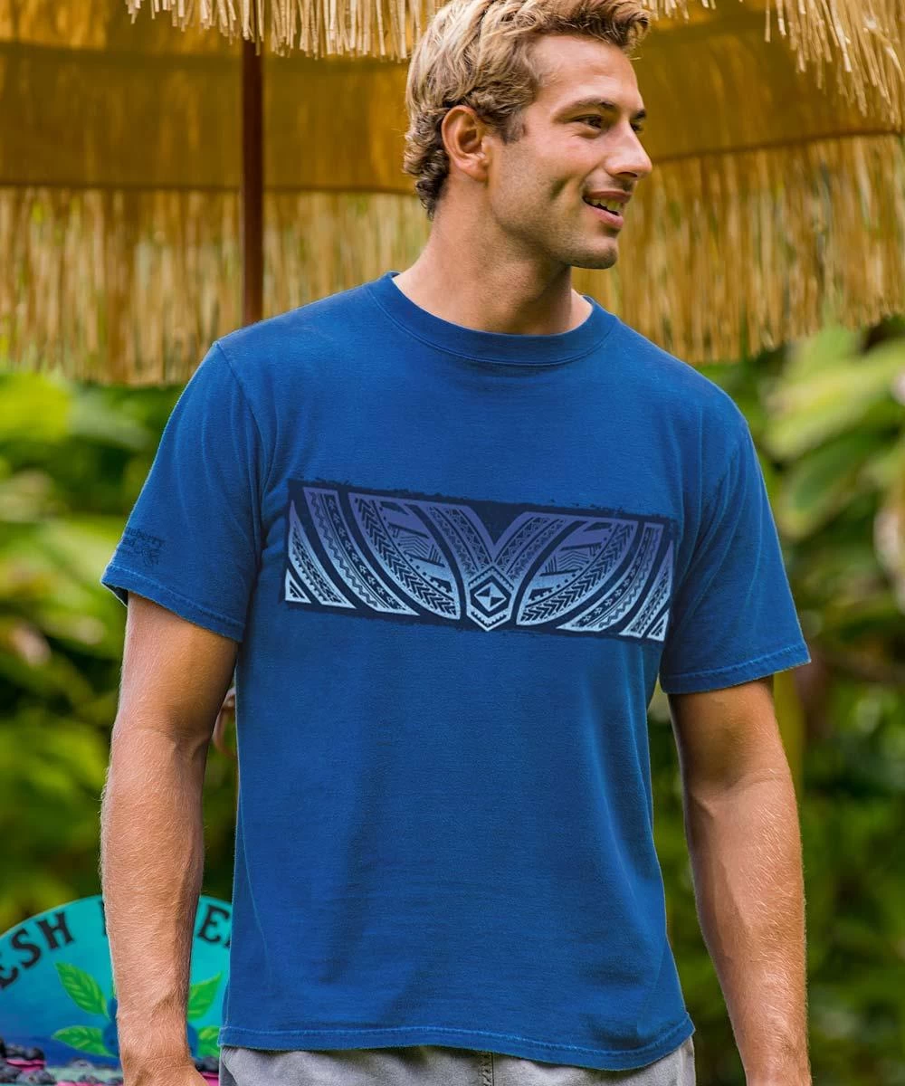 Warrior Tribal Band - Blueberry Dyed Short Sleeve Crewneck T-Shirt 3 Warrior Tribal Band - Blueberry Dyed Short Sleeve Crewneck T-Shirt