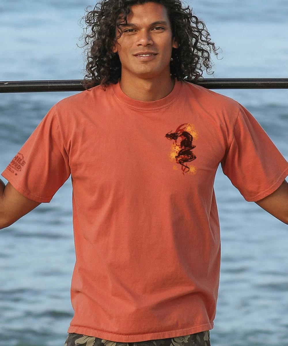 Ink Dragon - Chile Dyed Short Sleeve Crewneck T-Shirt 4 Ink Dragon - Chile Dyed Short Sleeve Crewneck T-Shirt - Image 2