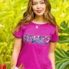 Floral Pua Band - Berry Short Sleeve Scoop Neck T-Shirt -Freedom Style Shop decffc12 a00a 496f 9648 0006b7da59ae