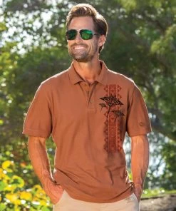 Hahalua Trio - Cinnamon Dyed Short Sleeve Pique’ Polo Shirt