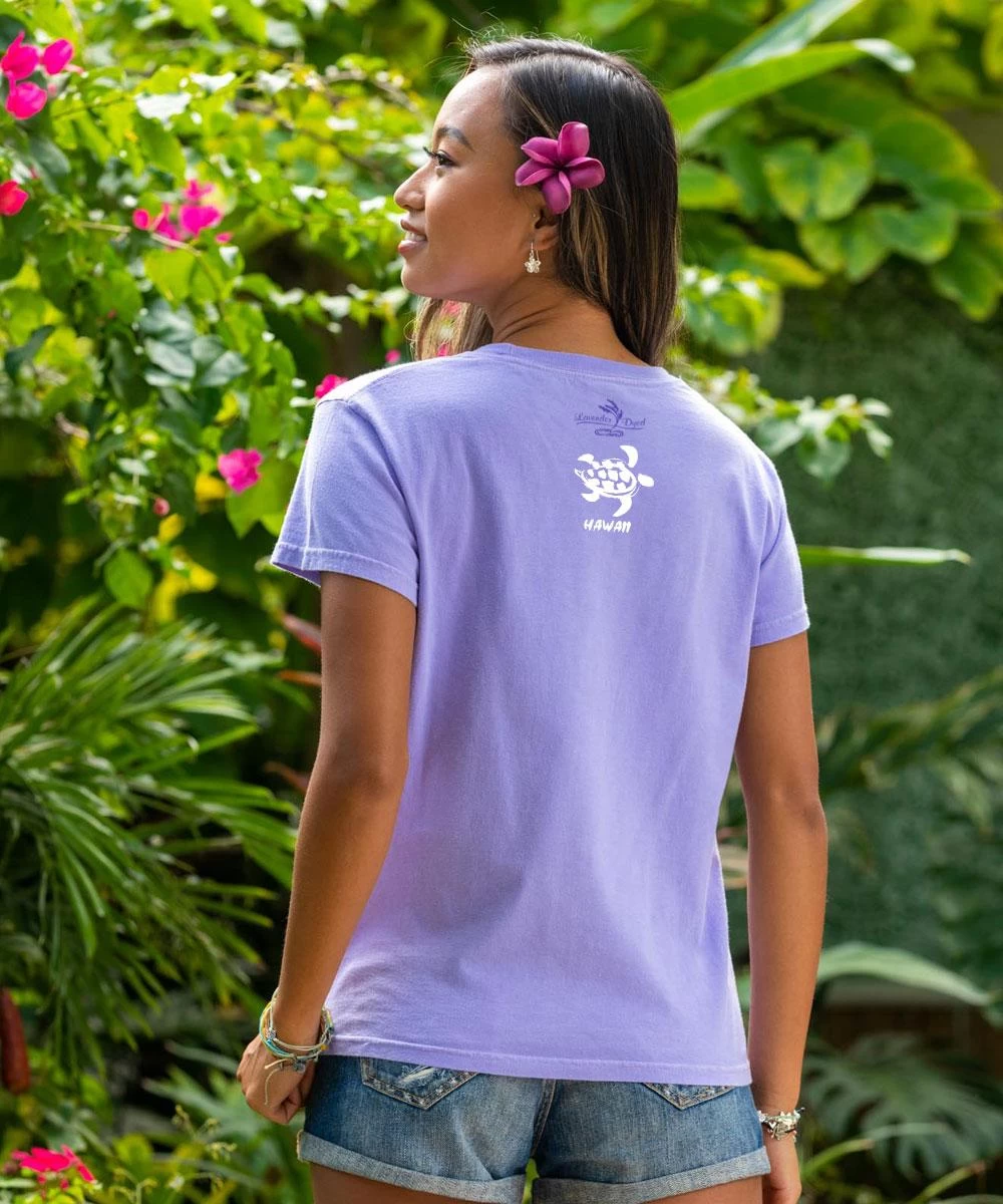 Swimming Honu - Lavender Dyed Short Sleeve Crewneck T-Shirt 4 Swimming Honu - Lavender Dyed Short Sleeve Crewneck T-Shirt - Image 2
