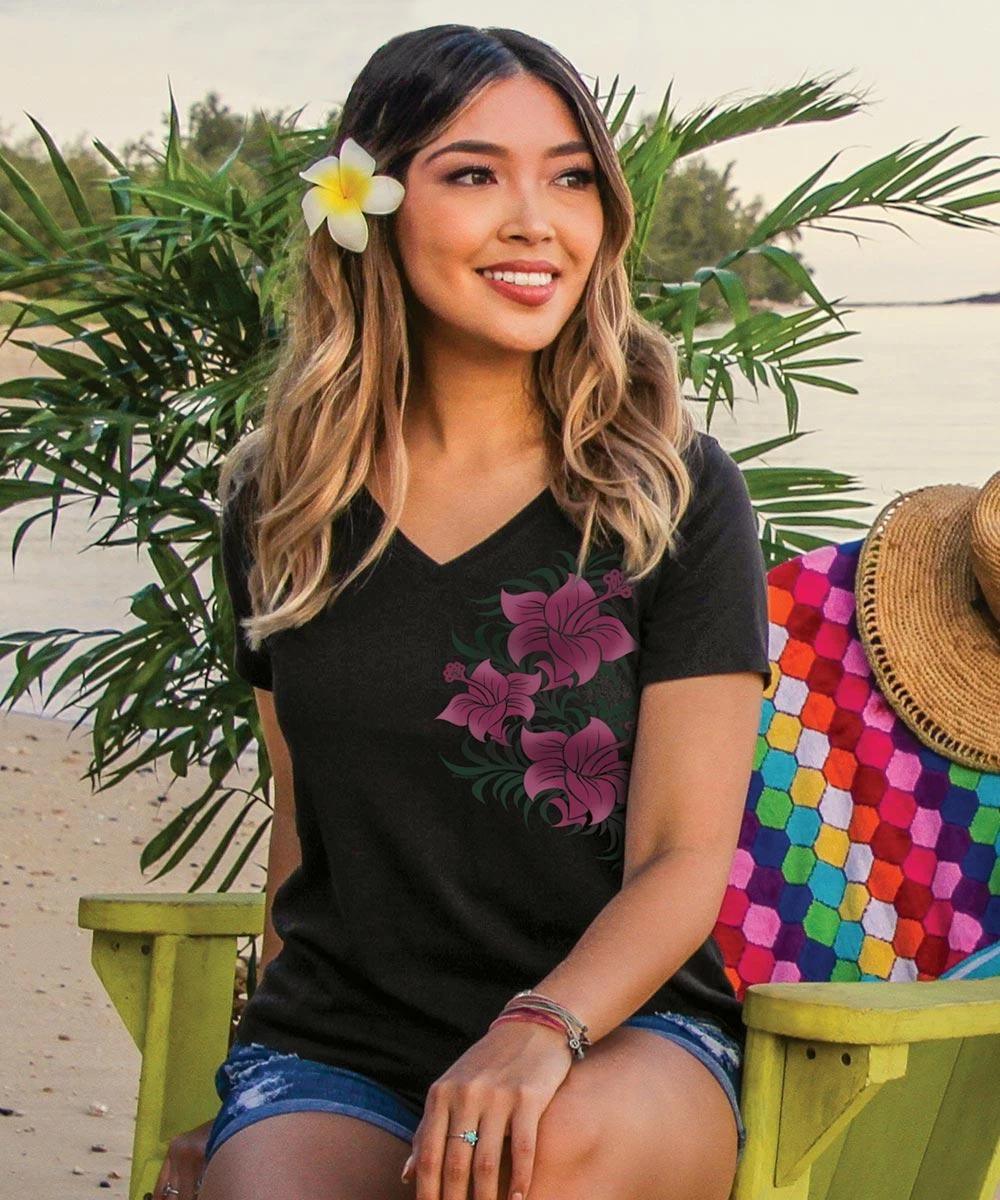 Alo Retro - Jet Black Short Sleeve Pima V-Neck T-Shirt 3 Alo Retro - Jet Black Short Sleeve Pima V-Neck T-Shirt