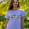 Plumeria Garland - Lavender Dyed Short Sleeve Scoop Neck T-Shirt -Freedom Style Shop f5ec69ca d5f9 4174 92d0 67911cba5d8d