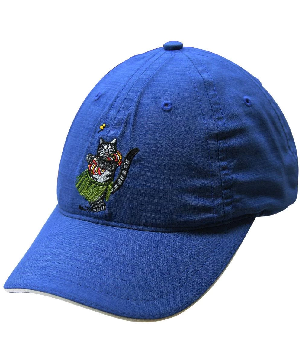 B. Kliban Hula Cat - Royal Polyester Hat 3 B. Kliban Hula Cat - Royal Polyester Hat