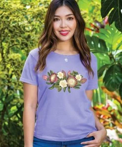 Garden Party - Lavender Dyed Short Sleeve Scoop Neck T-Shirt