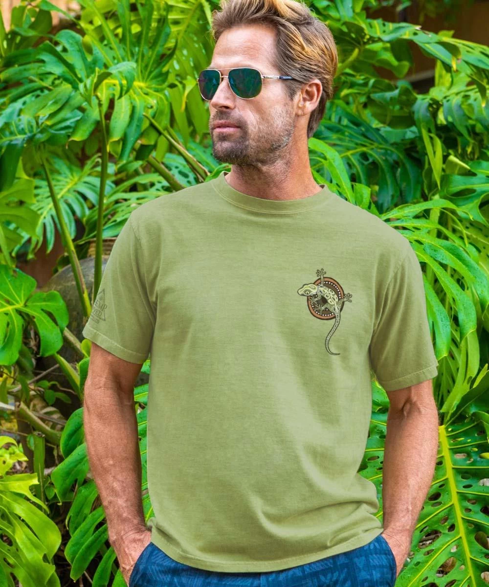 Gecko Mosaic - Hemp Dyed Short Sleeve Crewneck T-Shirt 4 Gecko Mosaic - Hemp Dyed Short Sleeve Crewneck T-Shirt - Image 2