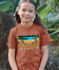 B. Kliban Crazy Daisies - Cinnamon Dyed Short Sleeve Crewneck T-Shirt