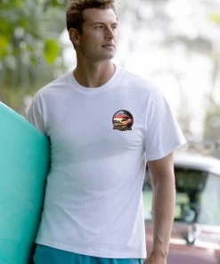 Island Style Sunset - White Short Sleeve Crewneck T-Shirt -Freedom Style Shop f95c8a78 ec4f 4139 b828 3af975425e3d