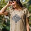 Honu Tapa Quilt - Kona Coffee Dyed Short Sleeve Scoop Neck T-Shirt 1 Honu Tapa Quilt - Kona Coffee Dyed Short Sleeve Scoop Neck T-Shirt -Freedom Style Shop fc178c56 0f07 4149 b7d3 5ef6ac833fb1
