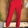 Candy Apple Red Dyed Canton Pants