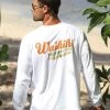 Waikiki Brewing Co Logo Taste The Aloha - White Long Sleeve Crewneck T-Shirt