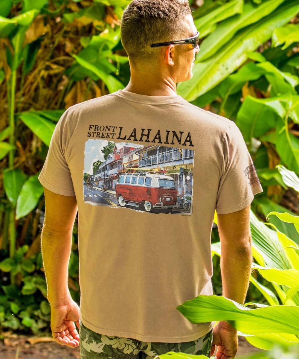 Volkswagen VW Van Lahaina - Kona Coffee Dyed Short Sleeve Crewneck T-Shirt 3 Volkswagen VW Van Lahaina - Kona Coffee Dyed Short Sleeve Crewneck T-Shirt